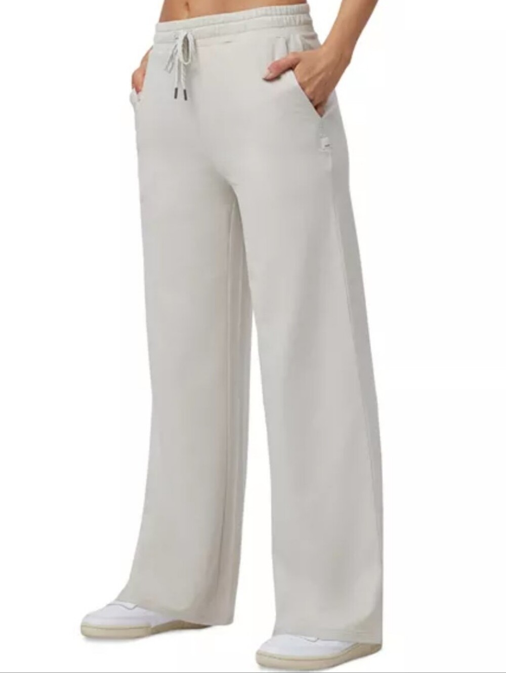 New Vuori Halo Essential Wide Leg Pant Ecru Heather Size Large